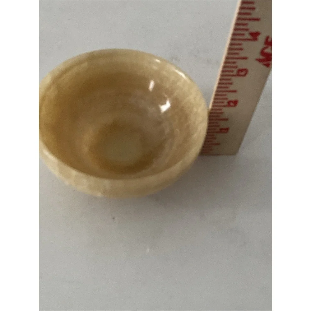 4 inch 100%Natural Chinese Yellow Jade Bowl Carved Diameter